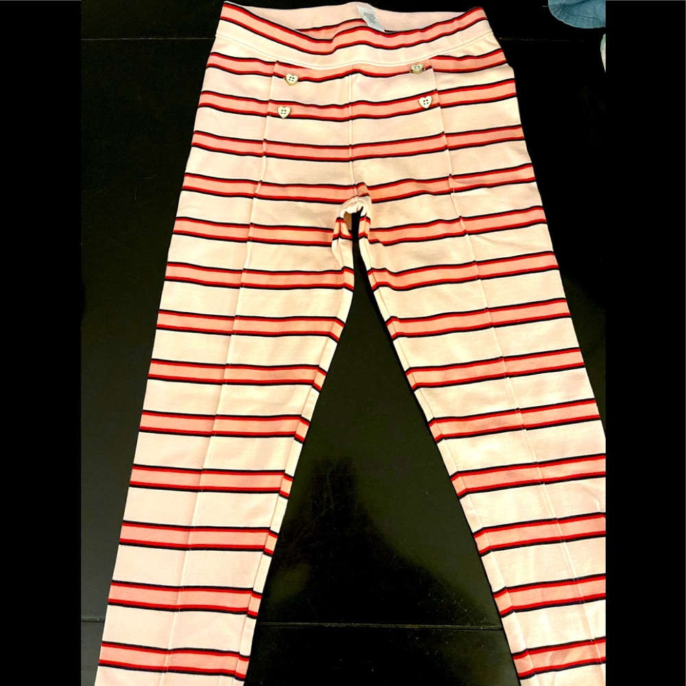 Janie and Jack pink and red striped pants